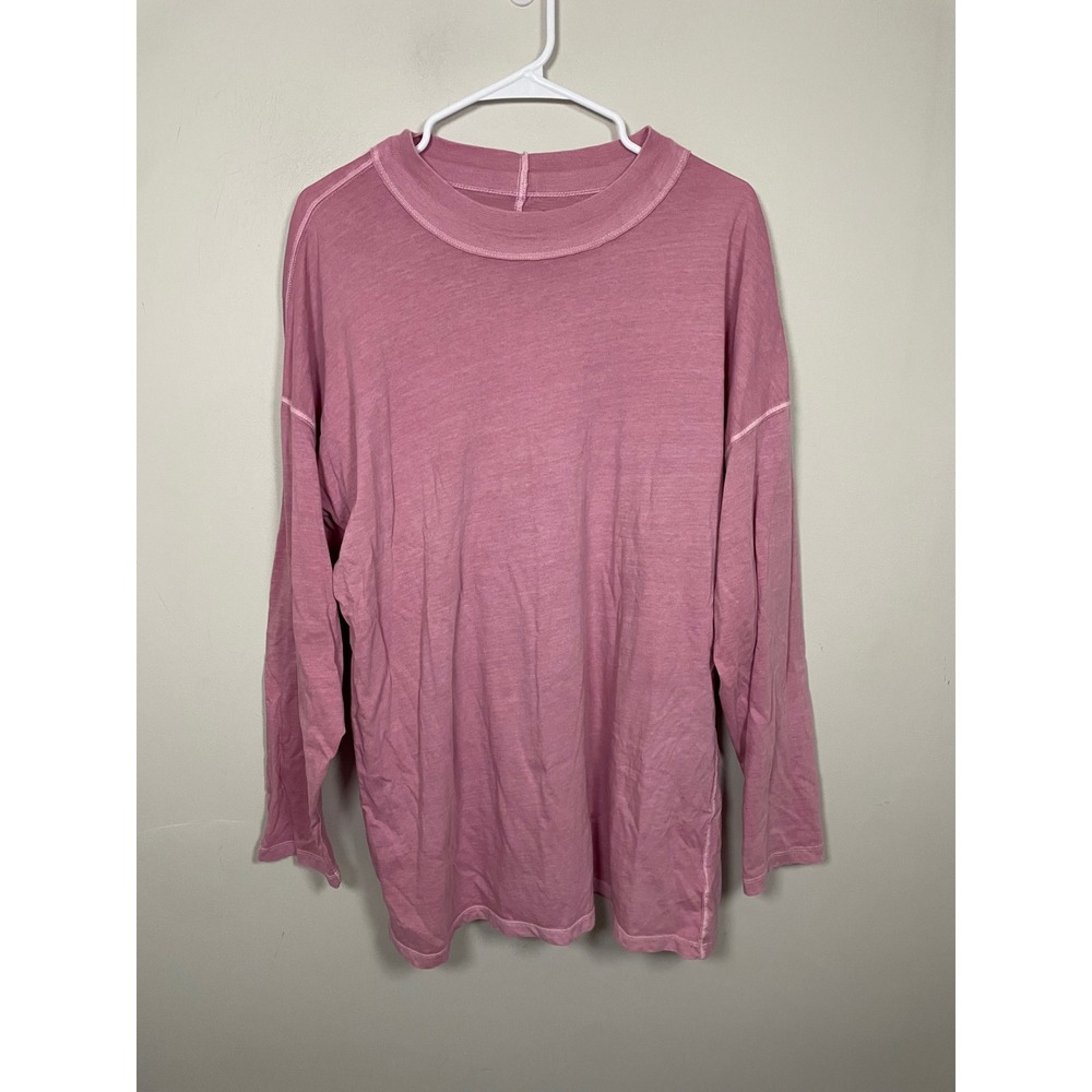 Free People We The Free Be Free Long Sleeve Tee in Pink Size Large Casual Boho